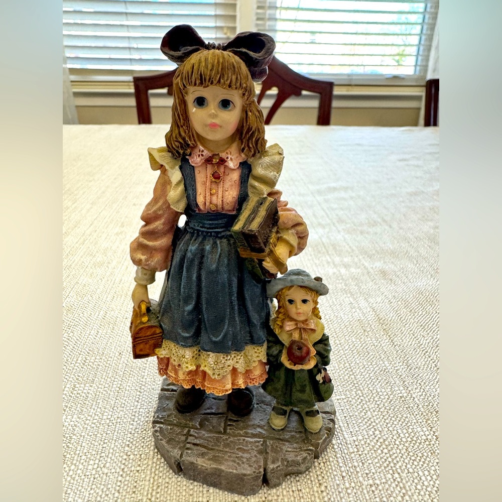 Doll figurine by Yesterdays Child - Laura with Jane First Day of School.